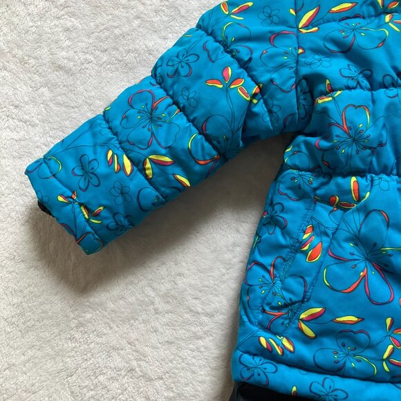 OshKosh B’gosh Toddler Snowsuit 18M Blue Floral Puffer Jacket & Black Snow Pants - Picture 3 of 16